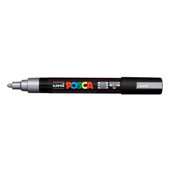 UNIBALL POSCA SILVER Uni Posca Medium Tip Paint Marker PC-5M