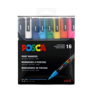 
                
                    Load image into Gallery viewer, UNIBALL POSCA Uni Posca Fine Tip Paint Marker PC-3M Set of 16
                
            