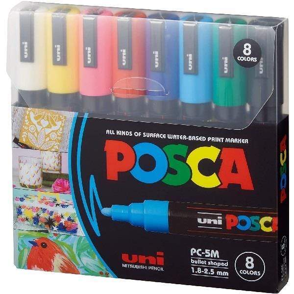 Uni Posca Medium Paint Marker PC-5M Set of 8 Gwartzmans – Gwartzman's Art  Supplies