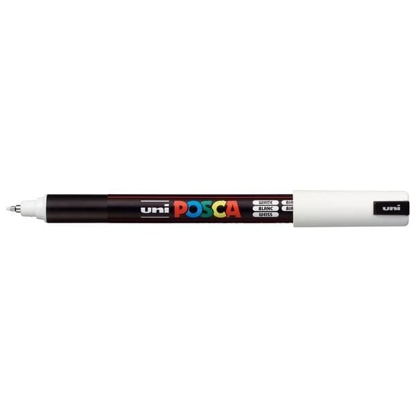 UNIBALL POSCA WHITE Uni Posca Extra Fine Tip Paint Marker PC-1MR