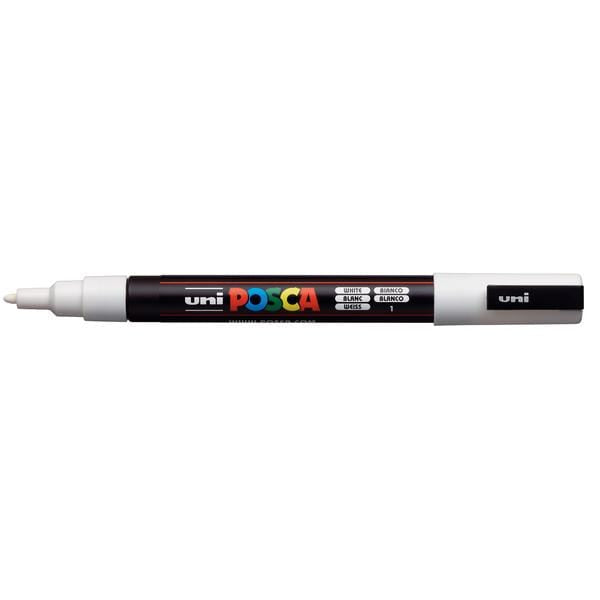 UNIBALL POSCA WHITE Uni Posca Fine Tip Paint Marker PC-3M