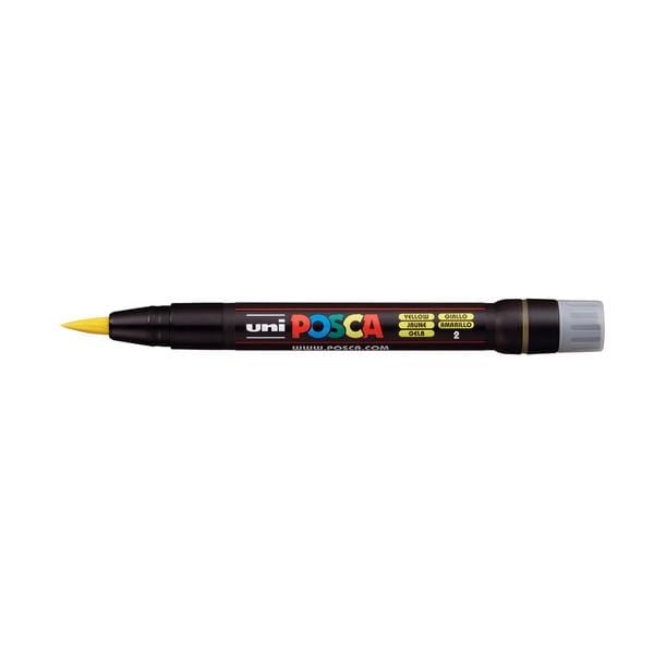 UNIBALL POSCA YELLOW Uni Posca Brush Tip Paint Marker PCF-350