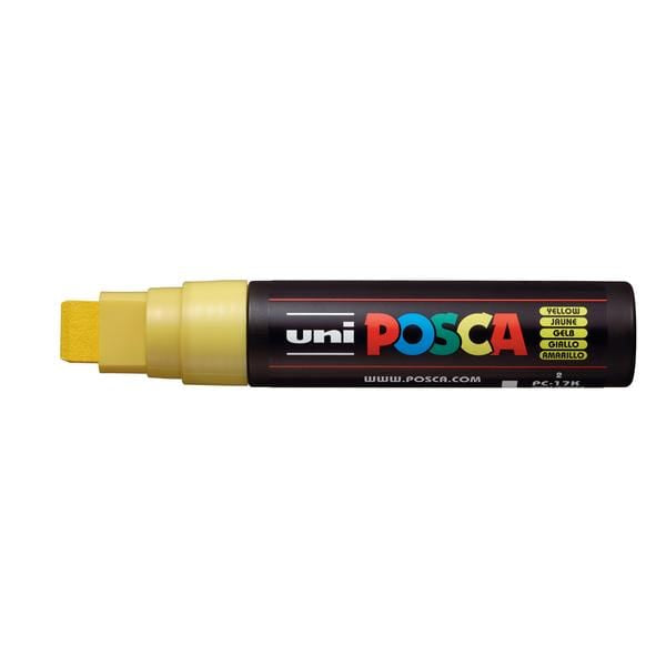 Load image into Gallery viewer, UNIBALL POSCA YELLOW Uni Posca Extra Broad Tip Paint Marker PC-17K
