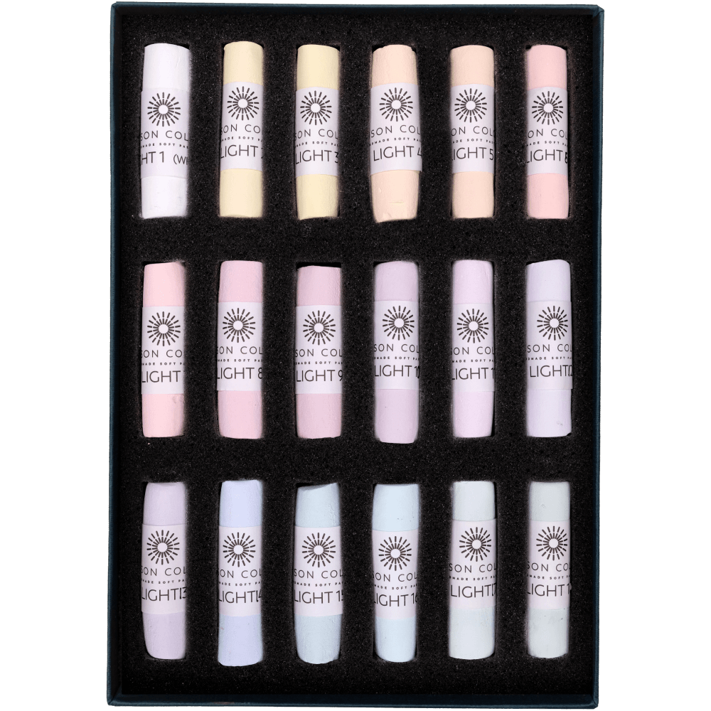 UNISON SOFT PASTEL SET Unison Colour - Handmade Soft Pastels - Light 1-18 Set - 18 Full Sticks