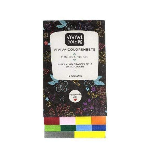 VIVIVA COLOUR SHEETS Viviva - Metalic Watercolour Sheets - 10 Colours