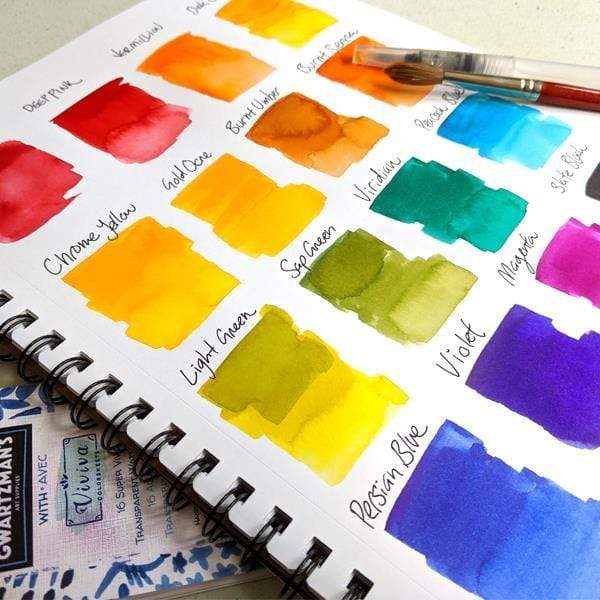 VIVIVA GWARTZMANS COLOUR SHEETS Viviva x Gwartzmans Watercolour Sheets Set of 16 Colours