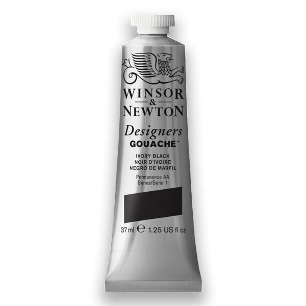 WINSOR NEWTON 37ML GOU SER1 Winsor Newton Designer Gouache 37ml Series 1 Ivory Black