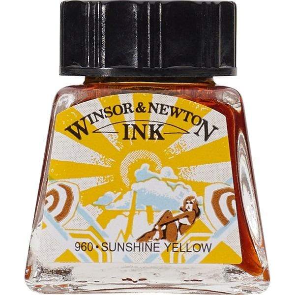WINSOR NEWTON DRAW INK SUNSHINE YELLOW Winsor & Newton Drawing Ink - 14ml