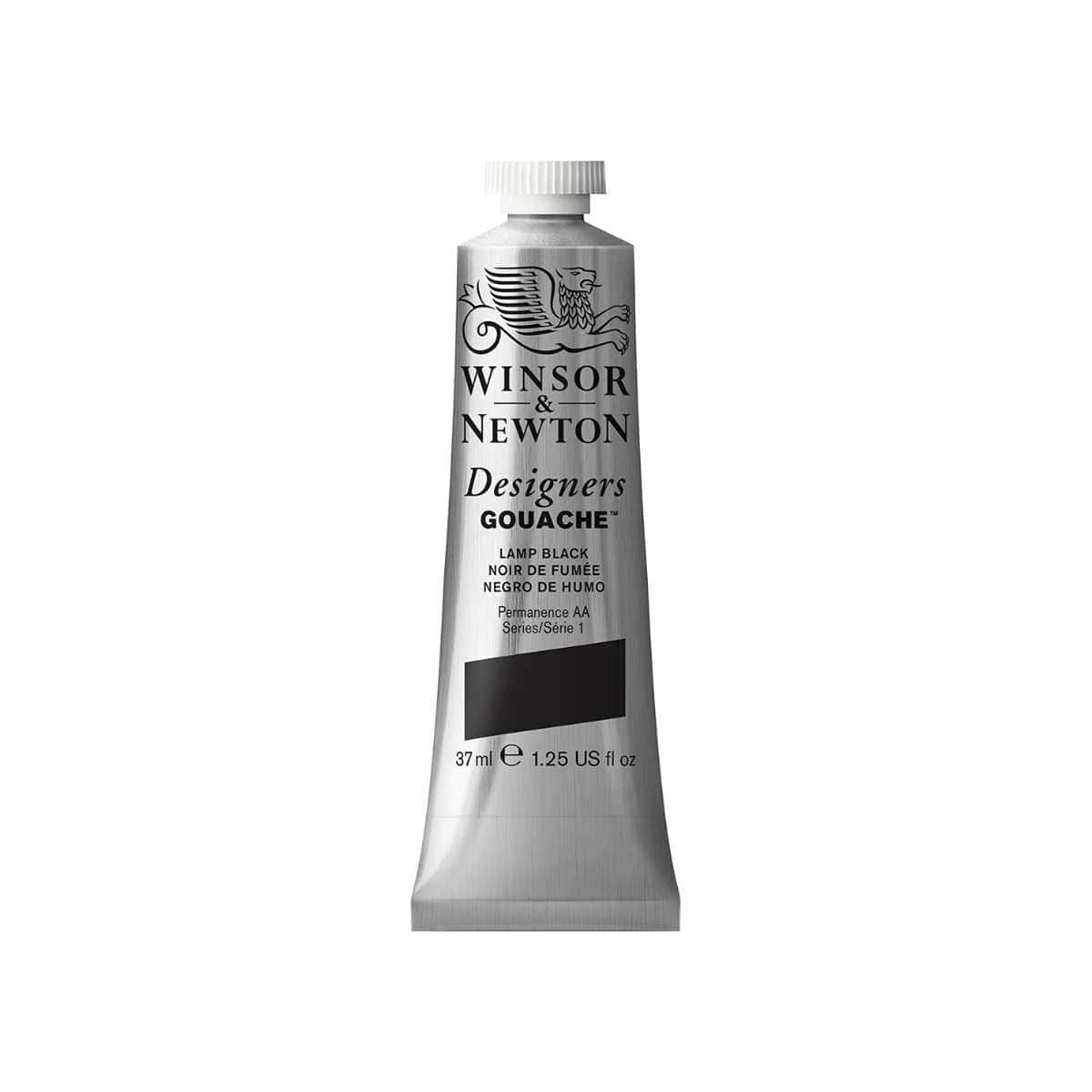 Winsor & Newton Gouache Winsor & Newton - Designers Gouache - 37ml - Series 1 - Lamp Black - Item # 0614337