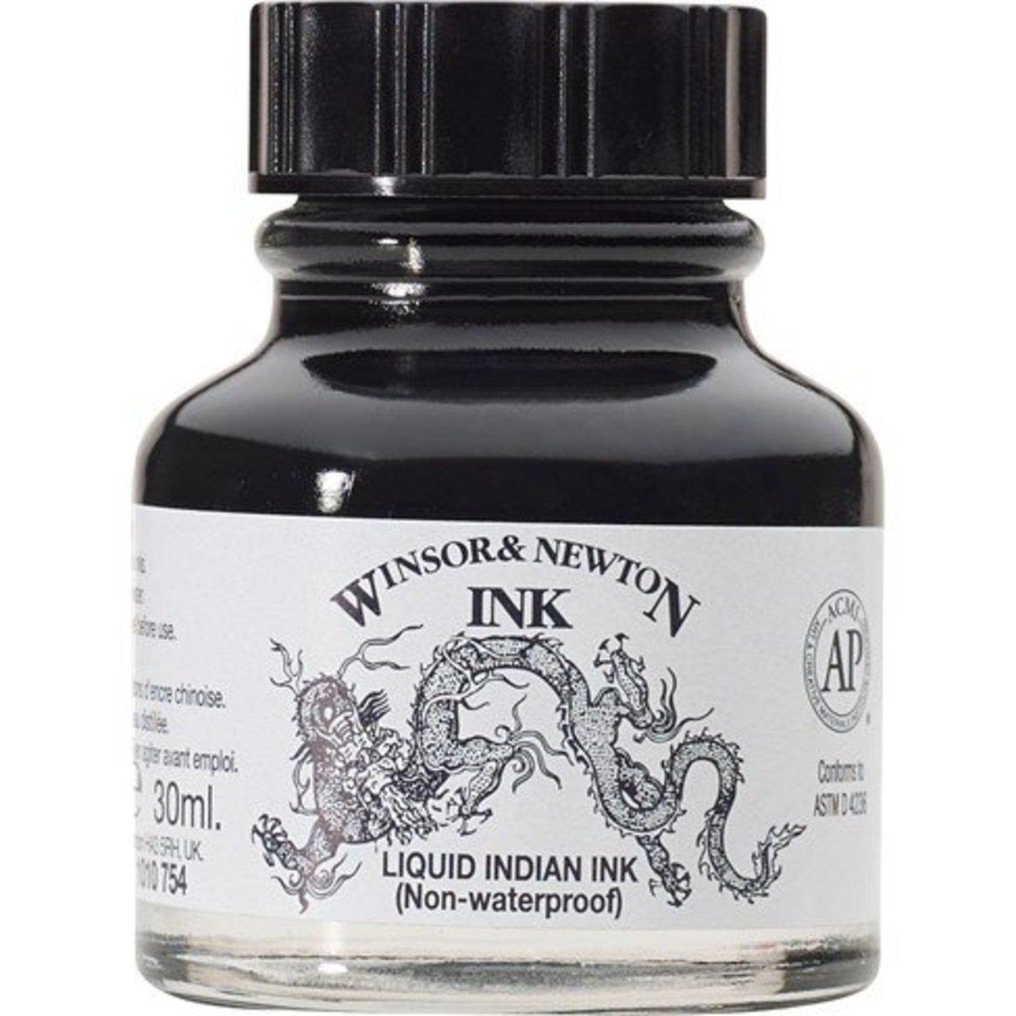 Winsor & Newton Ink Bottle Winsor & Newton - Liquid Indian Ink - 30mL Bottle - Item #1010754