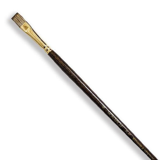 WINSOR NEWTON LONG H BRUSH Winsor & Newton - Monarch - Long Handle Brush - Flat (Bright) - Size 8 - item# 5502008