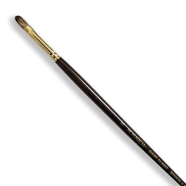 WINSOR NEWTON LONG H BRUSH Winsor & Newton - Monarch - Long Handle Brush - Short Filbert - Size 8 - item# 5505008