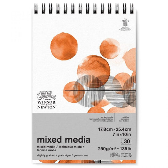 Winsor & Newton Mixed Media Pad - Spiralbound Winsor & Newton - Mixed Media Pad - Spiral Bound - 135lb - 7x10" - Item #6694005
