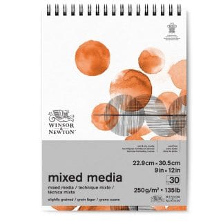 Winsor & Newton Mixed Media Pad - Spiralbound Winsor & Newton - Mixed Media Pad - Spiral Bound - 135lb - 9x12" - Item #6694006