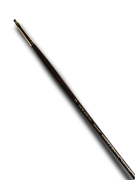 WINSOR NEWTON SYNTHETIC BRUSH Winsor & Newton - Monarch - Long Handle Brush - Bright - Size 0 - Item #5501000