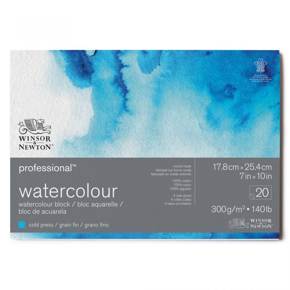 Winsor & Newton Watercolour Block Winsor & Newton - Professional Watercolour Block - Cold Press - 140lb - 7x10" - Item #6664001