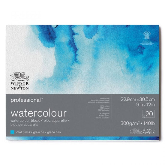 Winsor & Newton Watercolour Block Winsor & Newton - Professional Watercolour Block - Cold Press - 140lb - 9x12" - Item #6664002