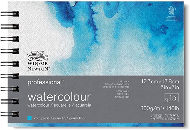 Winsor & Newton Watercolour Pad - Spiralbound Winsor & Newton - Professional Watercolour Pad - Spiral Bound - Cold Press - 140lb - 5x7" - Item #6662578