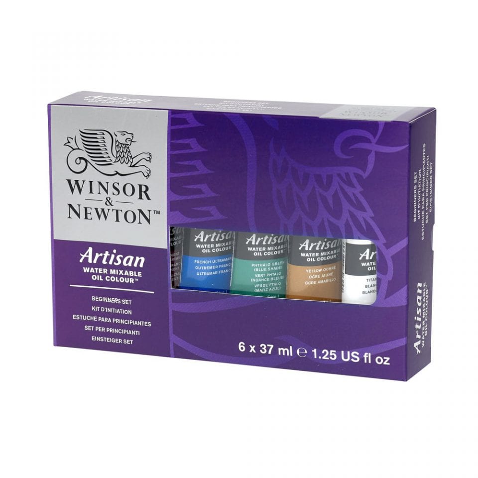 WINSOR NEWTON WATERMIX OIL Winsor & Newton - Artisan Water Mixable Oil Colours - Set of 6 x 37mL Tubes - Item #1590251