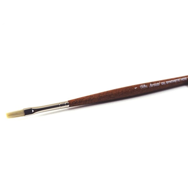 WINSOR NEWTON Winsor & Newton - Artists' Oil Synthetic Hog Bristle - Long Handle - Flat Brush #1 - item# 5010401