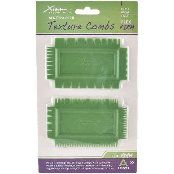 Load image into Gallery viewer, XIEM TEXTURE COMBS Xiem Tools - Texture Combs - 2 Pack - Flex Firm - Set A - Item #UTCAF-10254
