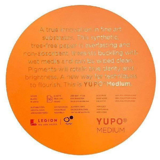 YUPO MEDIUM CIRCLES Yupo - Medium Circles - 8" - Pad - 10 Sheets - 74lb - White