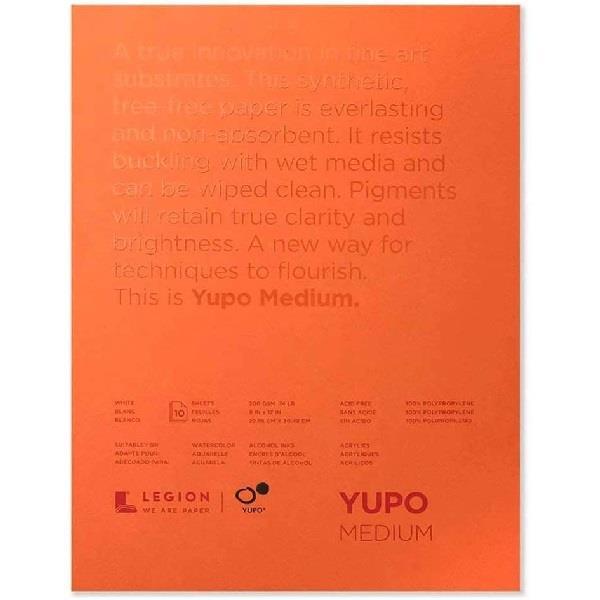 YUPO MEDIUM PAD Yupo - Medium Pad - 9x12" - 74lb - 10 Sheets - White